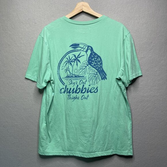 Chubbies Mens Toucan Graphic Tee Shirt L Green Blue Tropical Design - Picture 4 of 6